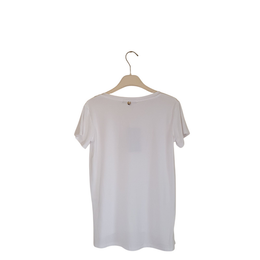 Tshirt con scollo a v e scritta met