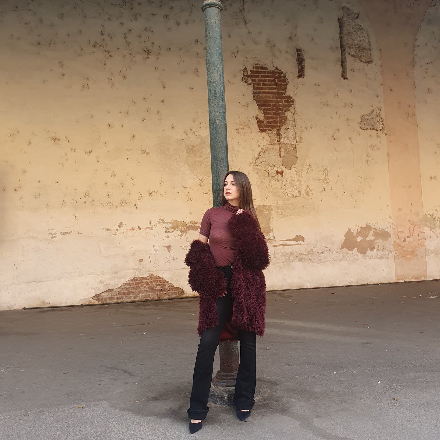 Ecopelliccia bordeaux