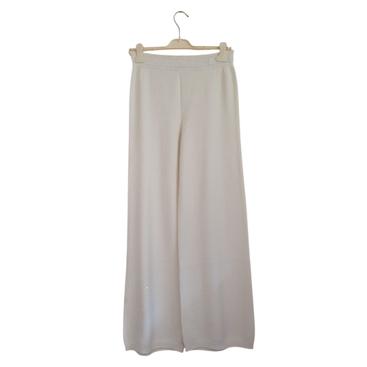 Pantalone in maglia dritto con paiettes