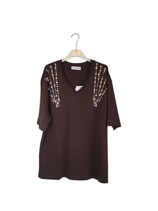 Tshirt marrone odi et amo
