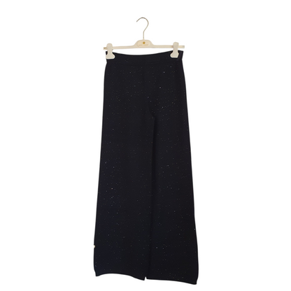 Pantalone in maglia dritto con paiettes