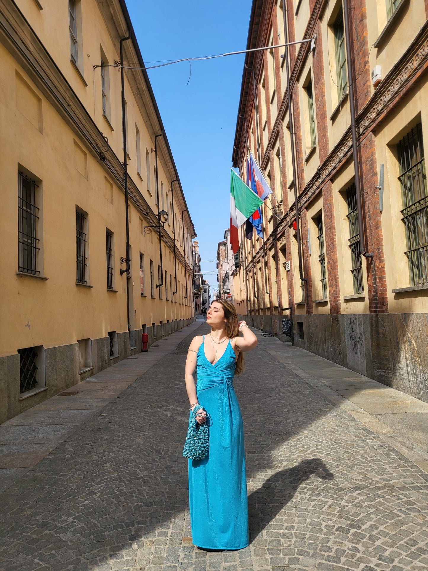 Abito lurex azzurro