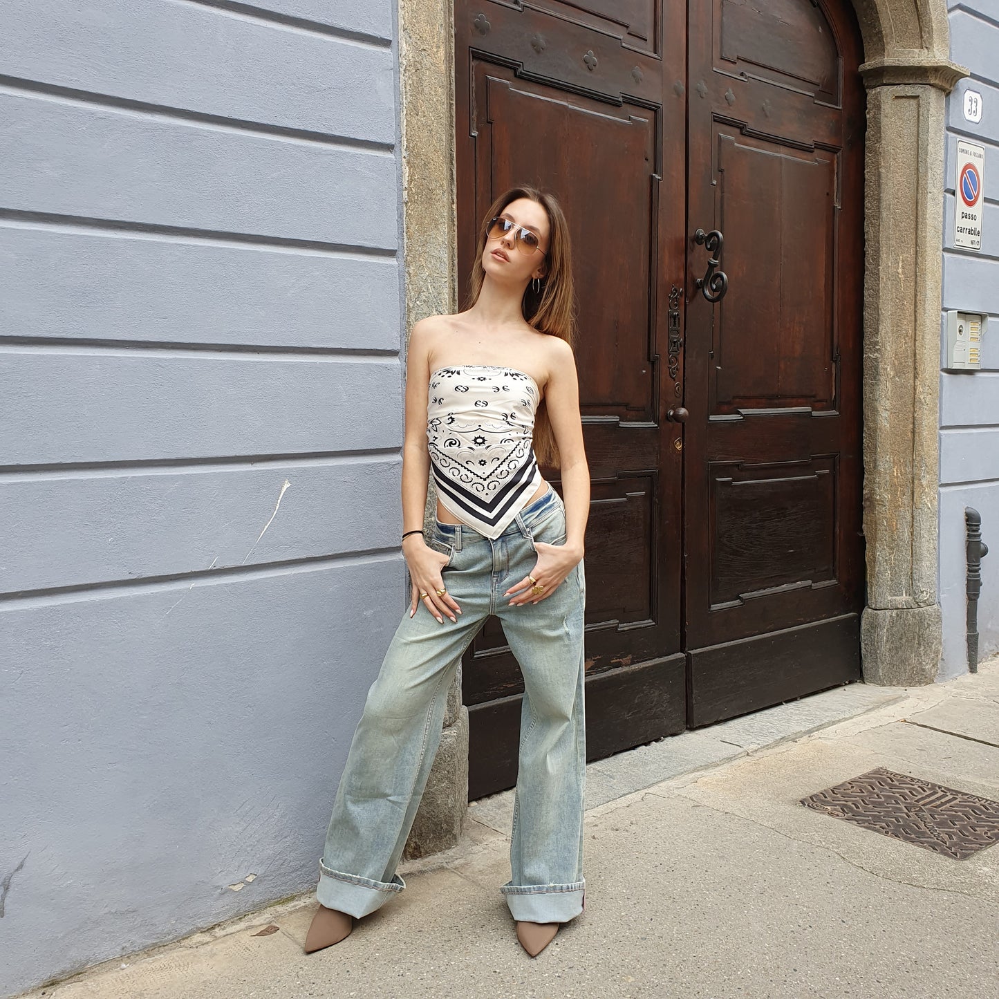 Jeans palazzo met