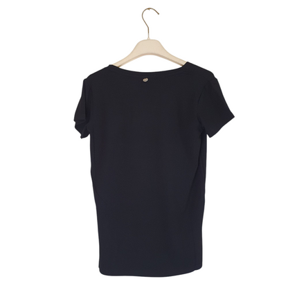Tshirt con scollo a v e scritta met