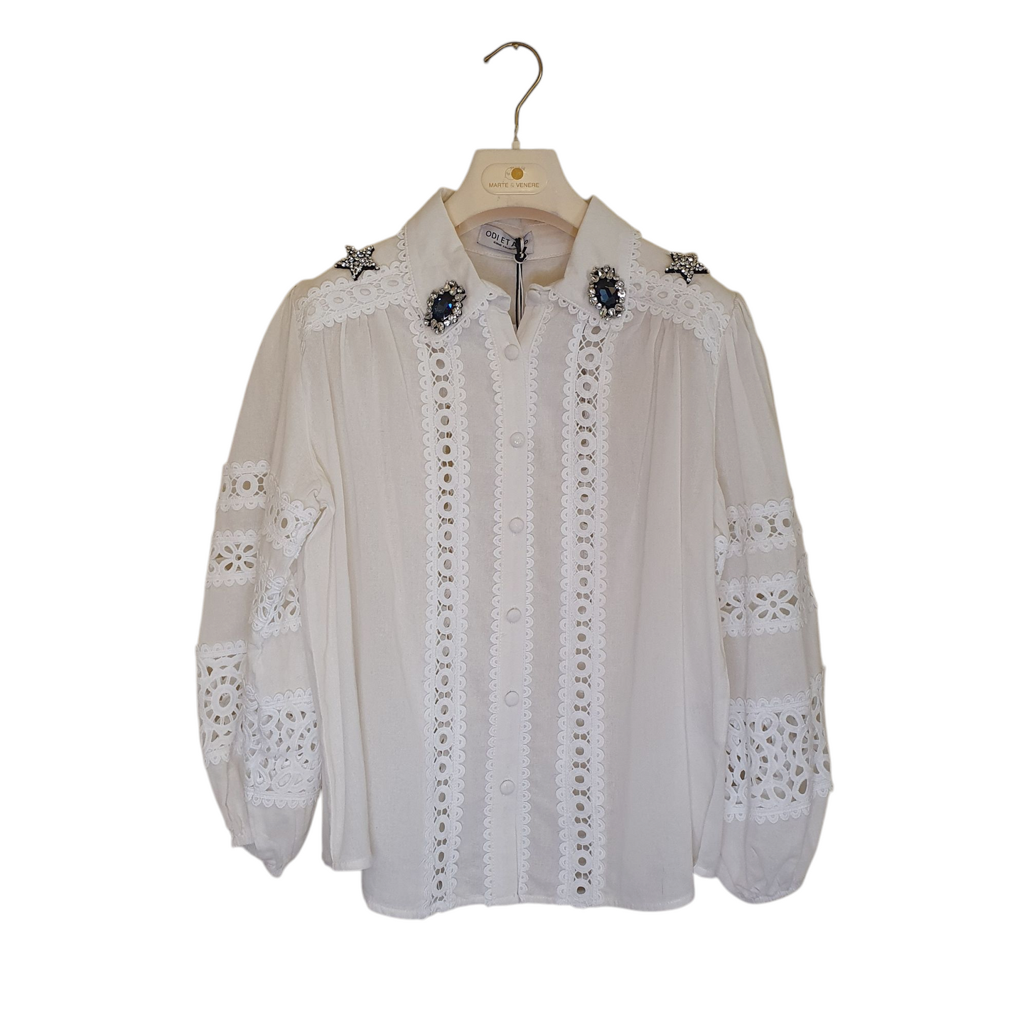 Camicia con ricamo bianca
