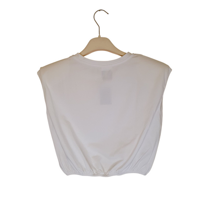 Tshirt crop bianca le voliere