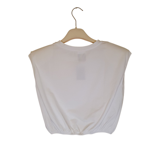Tshirt crop bianca le voliere