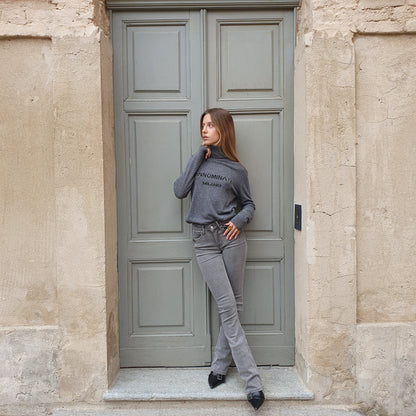 Jeans flare grigi met