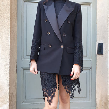 Blazer con inserti in pizzo