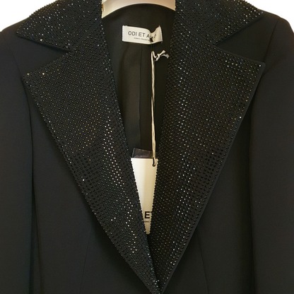 Blazer con collo full strass