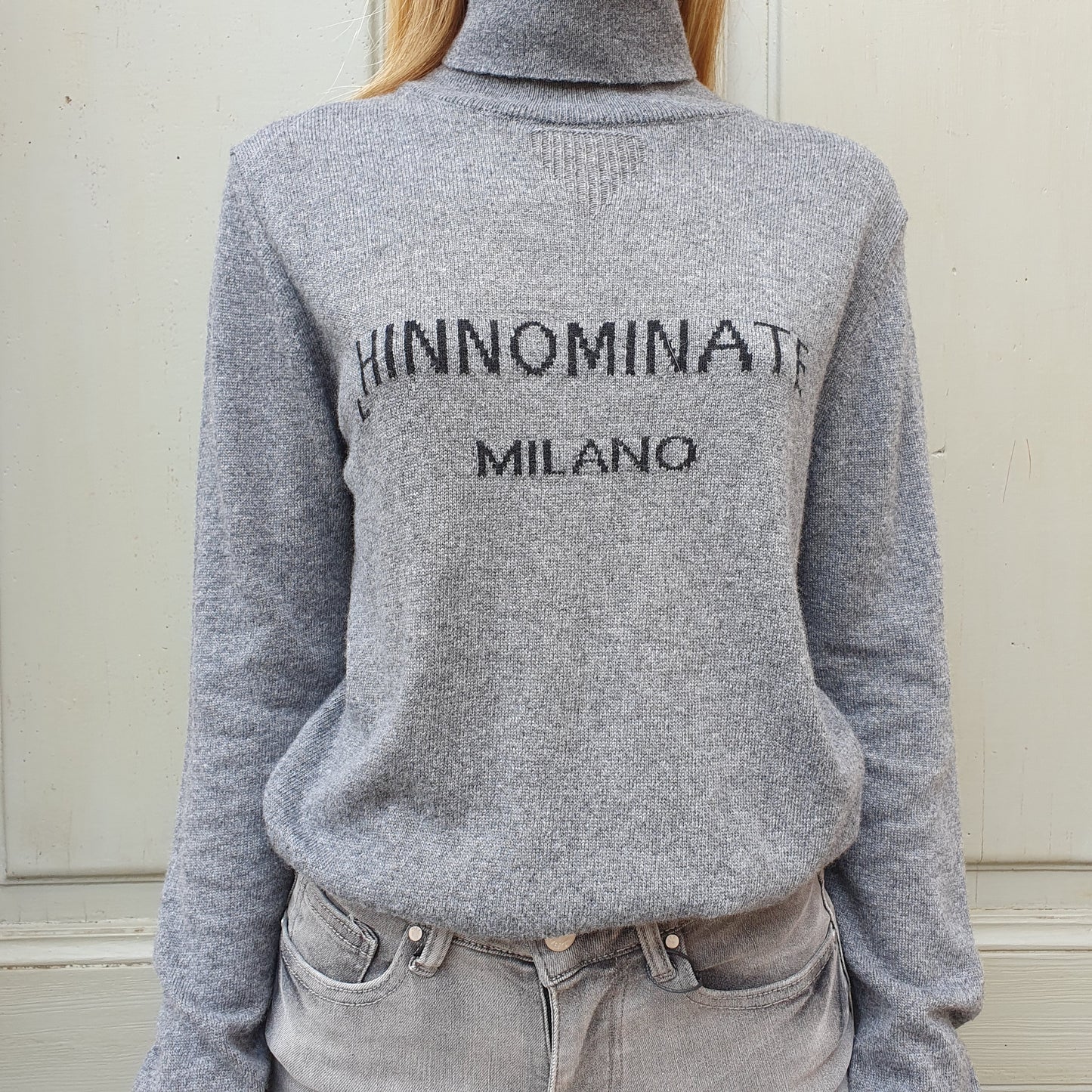 Maglia-dolcevita con intarsio