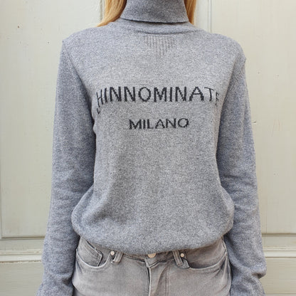 Maglia-dolcevita con intarsio