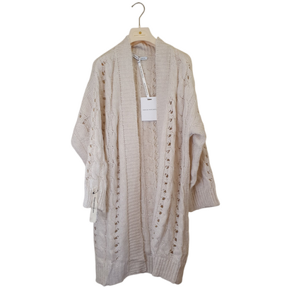 Cardigan medio-lungo traforato