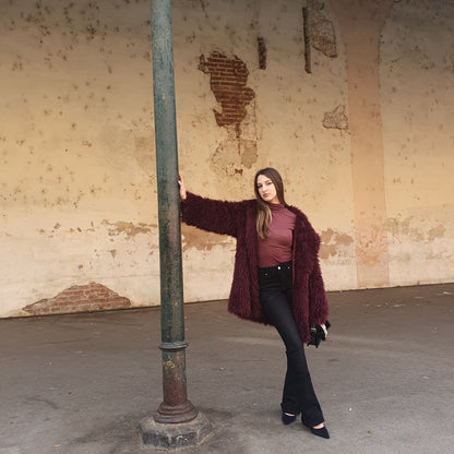 Ecopelliccia bordeaux