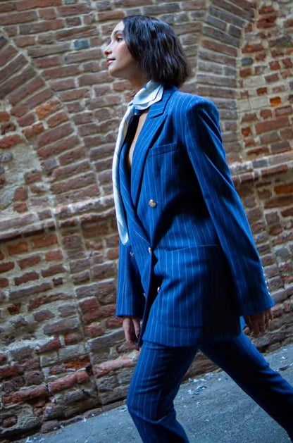 Blazer gessato doppiopetto