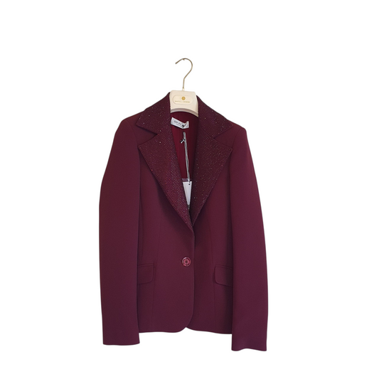 Blazer con collo full strass