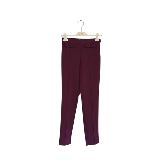 Pantaloni slim burgundy
