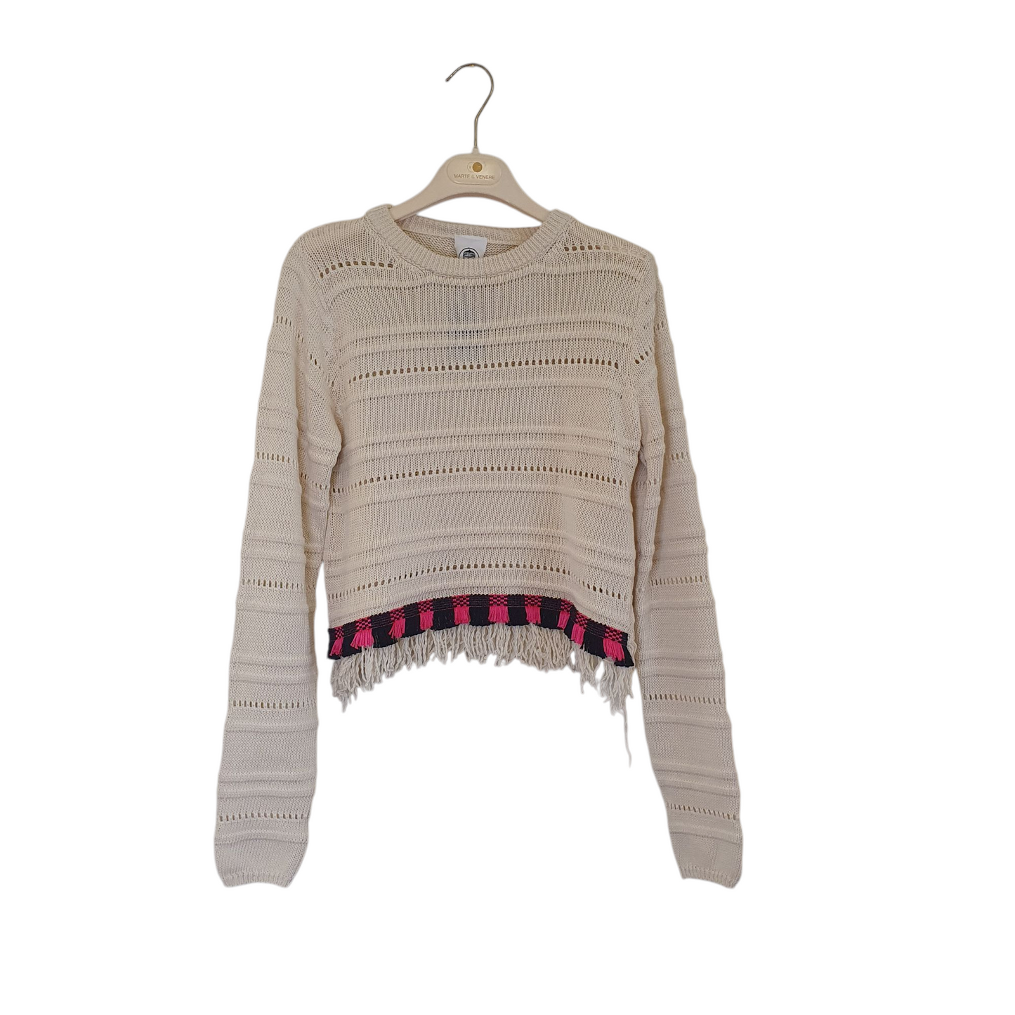 Maglioncino in cotone con frange